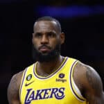 LeBron James #6 of the Los Angeles Lakers at Crypto.com Arena on October 20, 2022 in Los Angeles, California. NOTE TO USER: User expressly acknowledges and agrees that, by downloading and/or using this photograph, user is consenting to the terms and conditions of the Getty Images License Agreement.