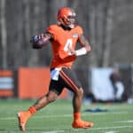 Kirk Cousins #8 of the Minnesota Vikings attempts a pass while pressured by Von Miller #40 of the Buffalo Bills during the third quarter at Highmark Stadium on November 13, 2022 in Orchard Park, New York.