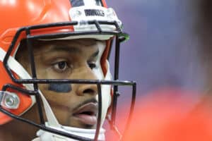 Deshaun Watson #4 of the Cleveland Browns in action against the Houston Texans at NRG Stadium on December 04, 2022 in Houston, Texas.