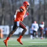 Deshaun Watson #4 of the Cleveland Browns runs a drill during a practice at CrossCountry Mortgage Campus on November 23, 2022 in Berea, Ohio.