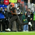 CLEVELAND, OHIO - NOVEMBER 27: Amari Cooper #2 of the Cleveland Browns runs with the ball during overtime against the Tampa Bay Buccaneers at FirstEnergy Stadium on November 27, 2022 in Cleveland, Ohio.