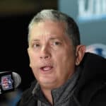 Jim Schwartz of the Philadelphia Eagles speaks to the media during Super Bowl LII media availability on February 1, 2018 at Mall of America in Bloomington, Minnesota. The Philadelphia Eagles will face the New England Patriots in Super Bowl LII on February 4th.