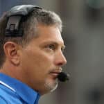 Head coach Jim Schwartz of the Detroit Lions on the sidelines during the NFL game against the Arizona Cardinals at the University of Phoenix Stadium on September 15, 2013 in Glendale, Arizona. The Carindals defeated the Lions 25-21.