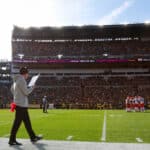 Head coach Kevin Stefanski of the Cleveland Browns looks on during the second half of the game against the Pittsburgh Steelers at Acrisure Stadium on January 08, 2023 in Pittsburgh, Pennsylvania.