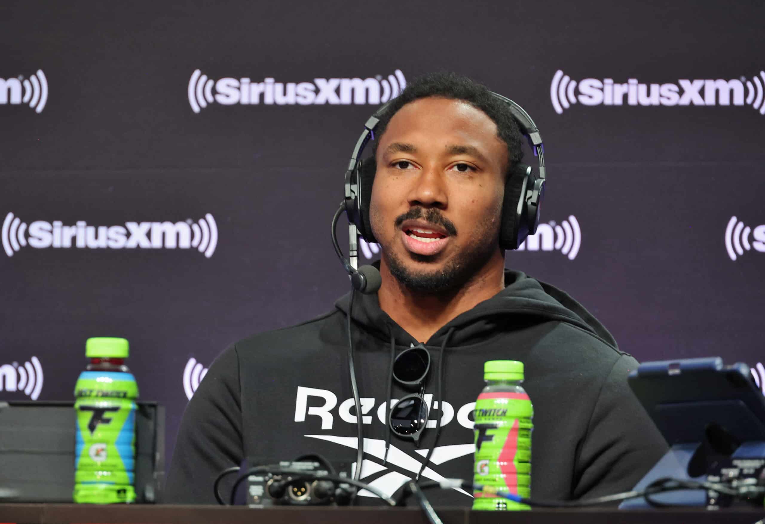 Myles Garrett of the Cleveland Browns attends SiriusXM At Super Bowl LVII on February 10, 2023 in Phoenix, Arizona.