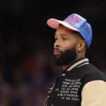 NFL athlete Odell Beckham Jr. attends the NBA game between the Phoenix Suns and the New Orleans Pelicans at Footprint Center on December 17, 2022 in Phoenix, Arizona. The Suns defeated the Pelicans 118-114. NOTE TO USER: User expressly acknowledges and agrees that, by downloading and or using this photograph, User is consenting to the terms and conditions of the Getty Images License Agreement.