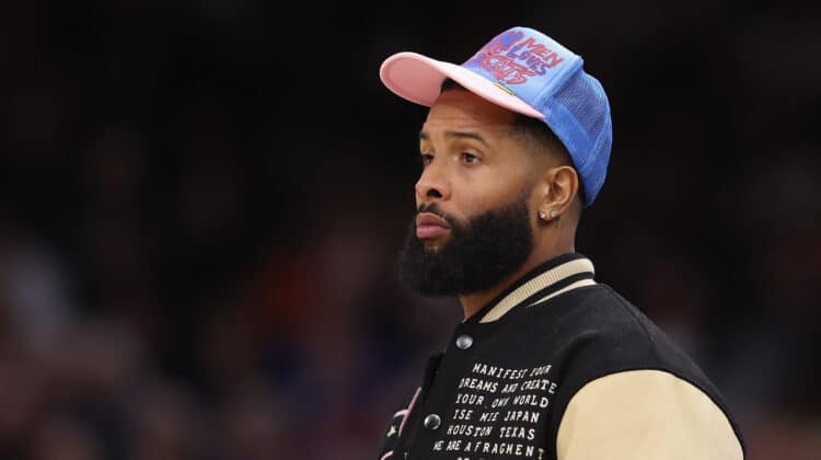 NFL athlete Odell Beckham Jr. attends the NBA game between the Phoenix Suns and the New Orleans Pelicans at Footprint Center on December 17, 2022 in Phoenix, Arizona. The Suns defeated the Pelicans 118-114. NOTE TO USER: User expressly acknowledges and agrees that, by downloading and or using this photograph, User is consenting to the terms and conditions of the Getty Images License Agreement.