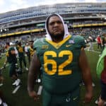 Baylor Bears walks off the field following Baylors 42-7 win over Texas State at McLane Stadium on September 17, 2022 in Waco,