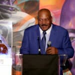 Former Cleveland Browns running back and NFL Hall of Famer Jim Brown attends Haute Living And Louis XIII Celebrate Jim Brown's 80th Birthday on February 4, 2016 in San Francisco, California.