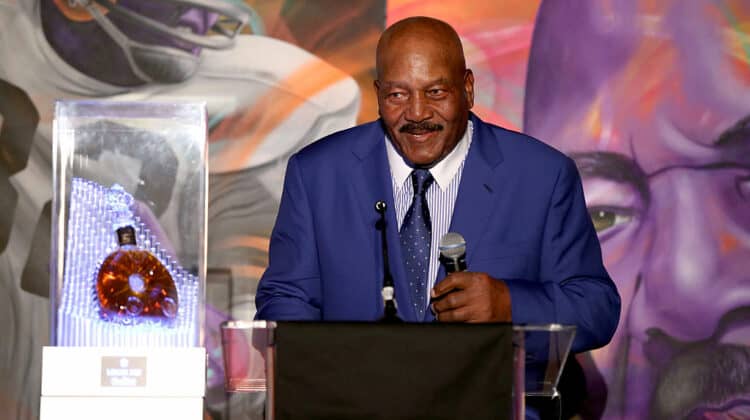Former Cleveland Browns running back and NFL Hall of Famer Jim Brown attends Haute Living And Louis XIII Celebrate Jim Brown's 80th Birthday on February 4, 2016 in San Francisco, California.