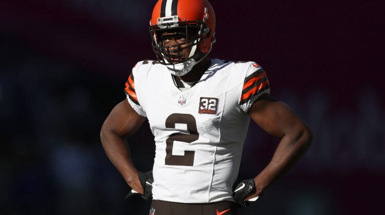 Amari Cooper #2 of the Cleveland Browns looks on during a game against the Seattle Seahawks at Lumen Field on October 29, 2023 in Seattle, Washington.