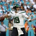 MIAMI GARDENS, FLORIDA - JANUARY 08: Quarterback Joe Flacco #19 of the New York Jets during their game against their Miami Dolphins at Hard Rock Stadium on January 08, 2023 in Miami Gardens, Florida.