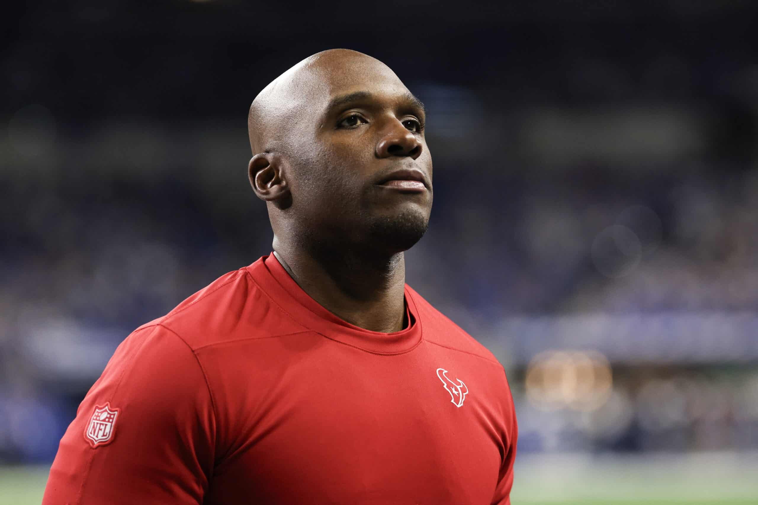INDIANAPOLIS, INDIANA - JANUARY 06: Houston Texans Head Coach DeMeco Ryans walks the field before the game against the Indianapolis Colts at Lucas Oil Stadium on January 06, 2024 in Indianapolis, Indiana.