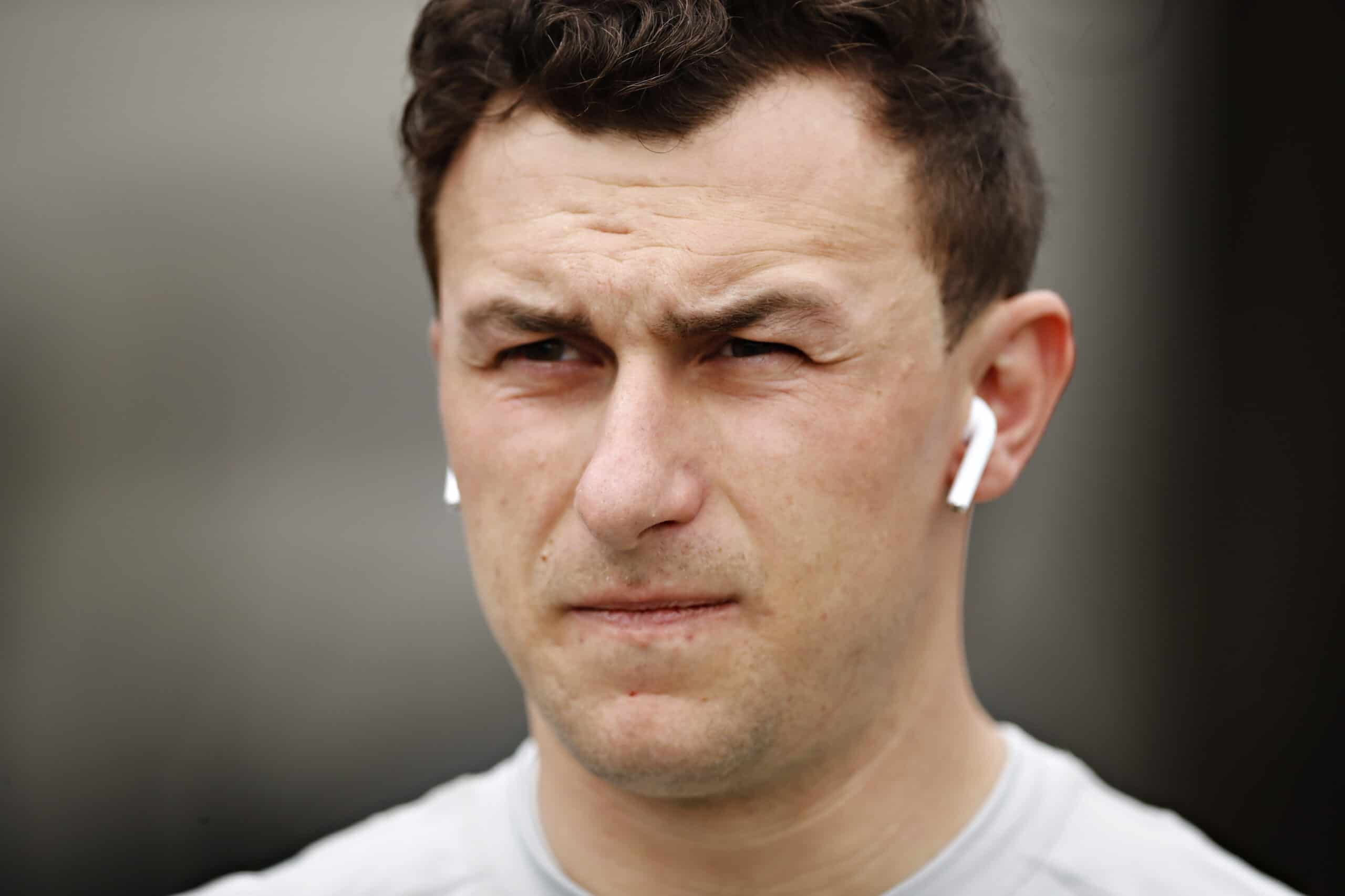 MEMPHIS, TN - MARCH24: Johnny Manziel #2 of the Memphis Express warms up before a game against the Birmingham Iron at the Liberty Bowl Memorial Stadium on March 24, 2019 in Memphis, Tennessee. The Express defeated the Iron 31-25.