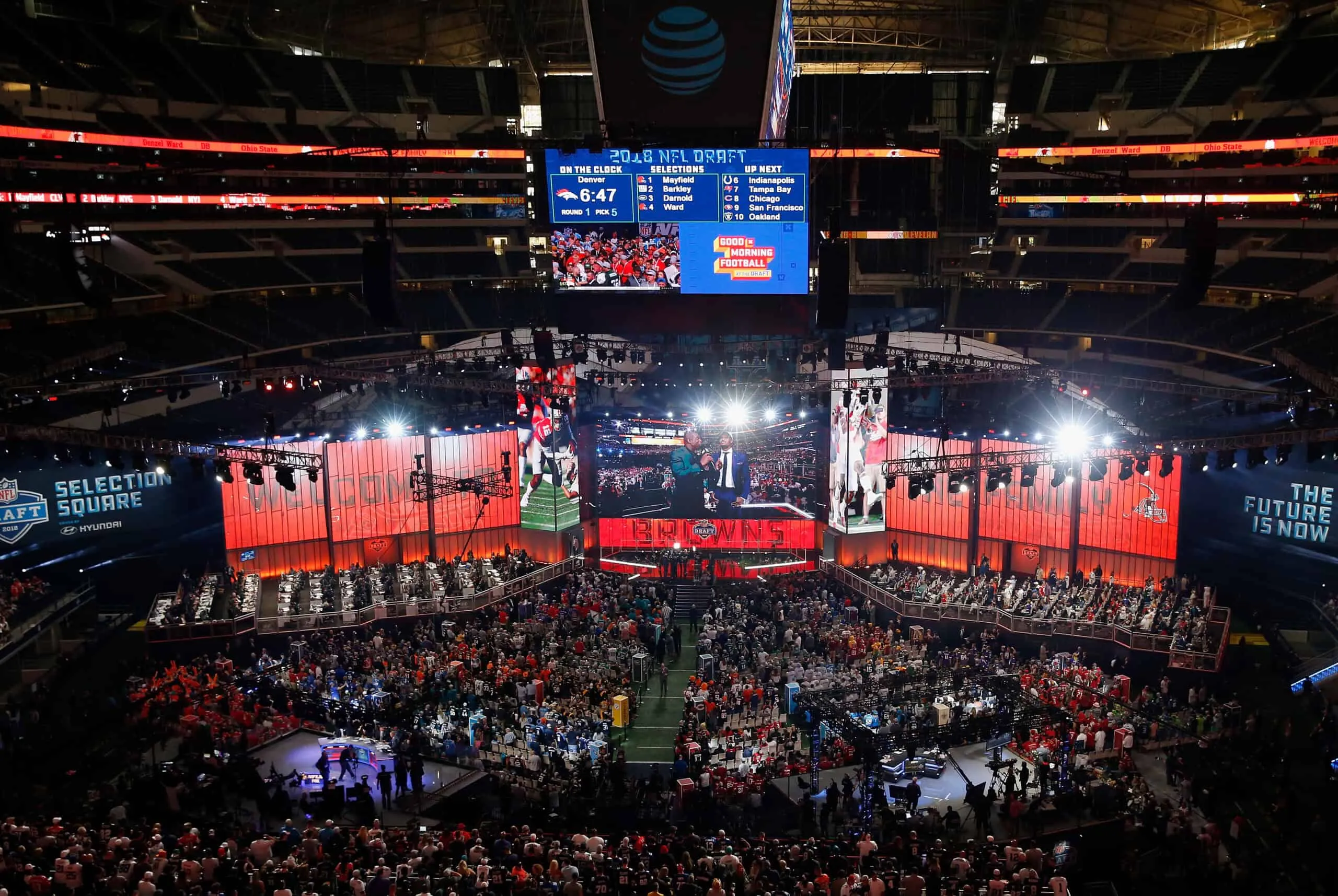 ARLINGTON, TX - APRIL 26: A general view during the first round of the 2018 NFL Draft at AT&T Stadium on April 26, 2018 in Arlington, Texas.