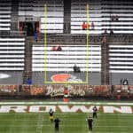 CLEVELAND, OHIO - JANUARY 03: Fans enter FirstEnergy Stadium before the game between the Cleveland Browns and the Pittsburgh Steelers on January 03, 2021 in Cleveland, Ohio.