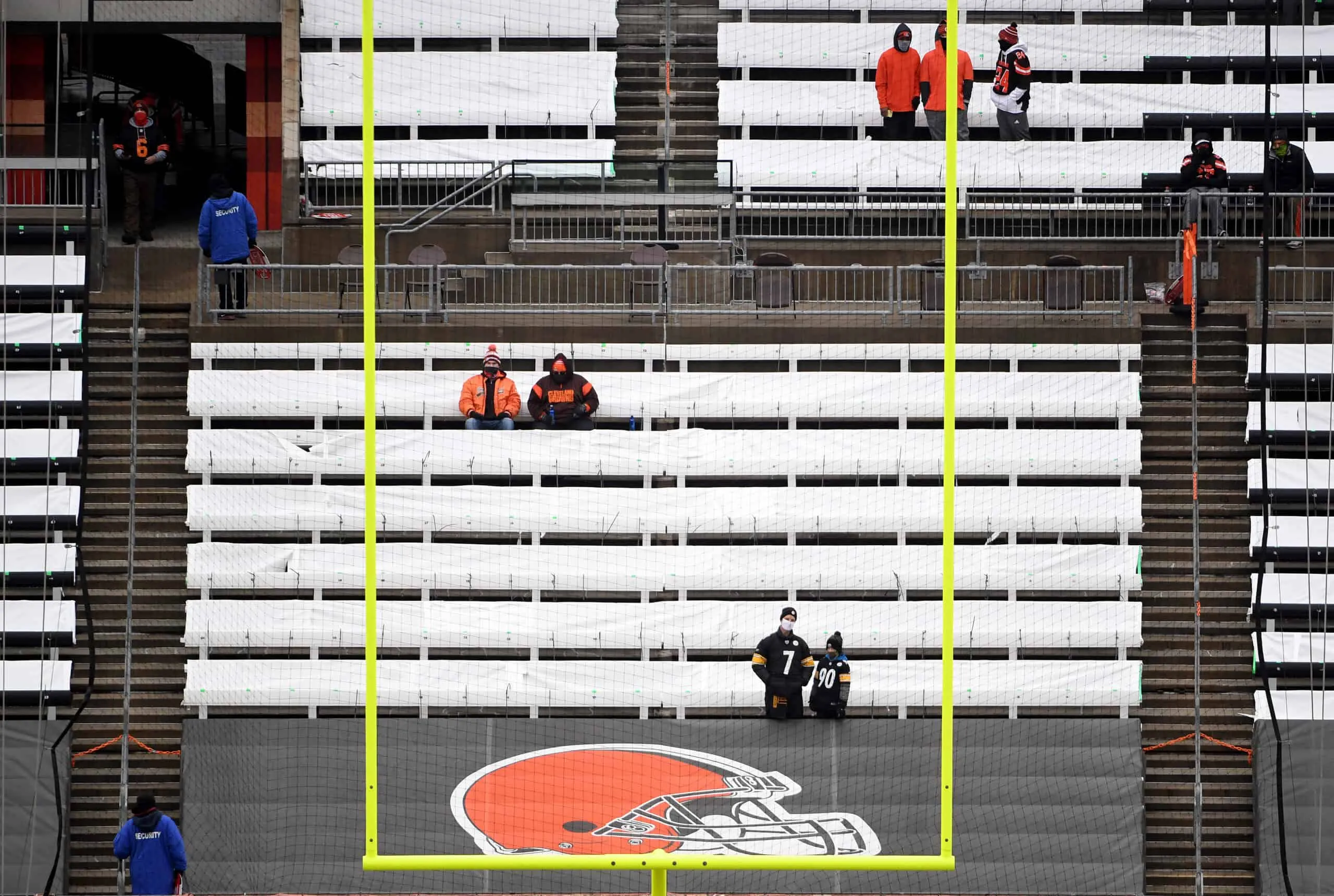 CLEVELAND, OHIO - JANUARY 03: Fans enter FirstEnergy Stadium before the game between the Cleveland Browns and the Pittsburgh Steelers on January 03, 2021 in Cleveland, Ohio.