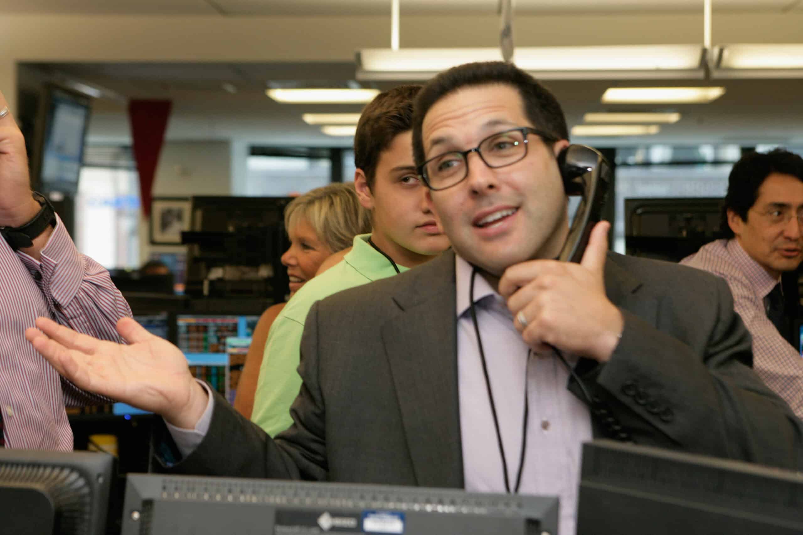 NEW YORK, NY - SEPTEMBER 11: TV personality Adam Schefter fundraises forthe Annual Charity Day Hosted By Cantor Fitzgerald And BGC at the Cantor Fitzgerald Office on September 11, 2013 in New York, United States.