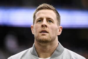 HOUSTON, TEXAS - OCTOBER 01: Former Houston Texans player J.J. Watt looks on prior to a game between the Houston Texans and the Pittsburgh Steelers at NRG Stadium on October 01, 2023 in Houston, Texas.