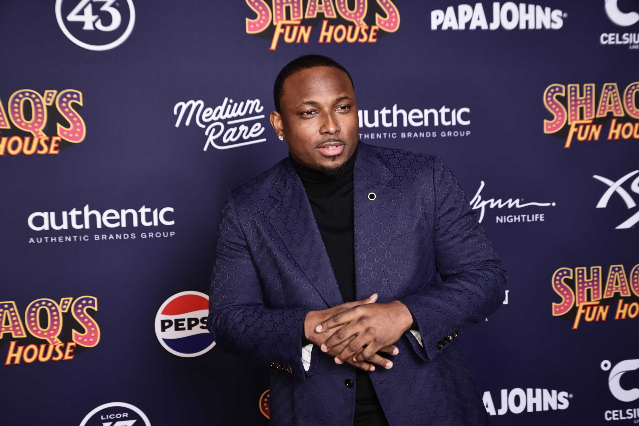 LAS VEGAS, NEVADA - FEBRUARY 09: LeSean McCoy attends 'Shaq's Fun House' at XS nightclub at Encore Las Vegas on February 09, 2024 in Las Vegas, Nevada.