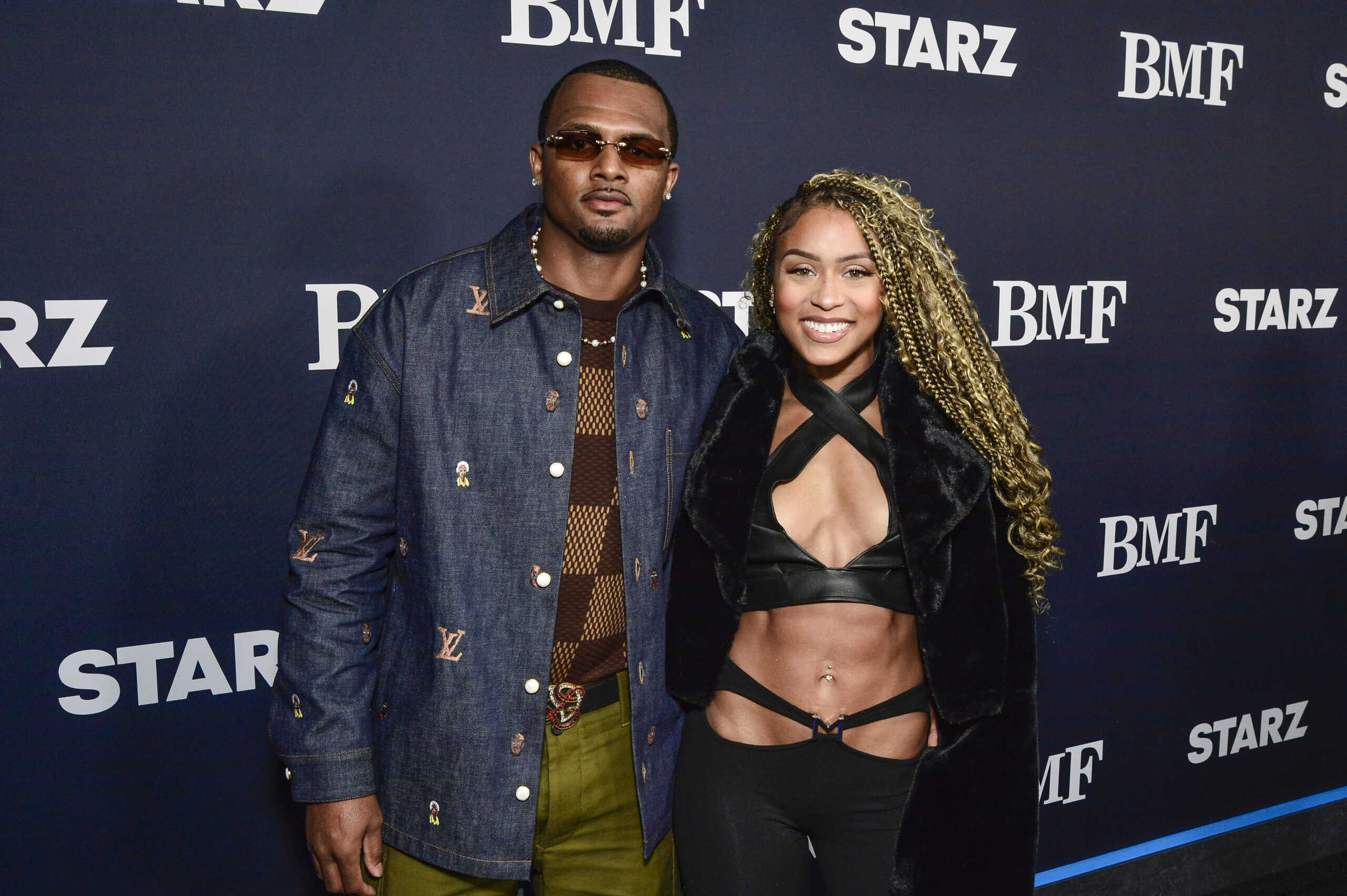 HOLLYWOOD, CALIFORNIA - FEBRUARY 29: (L-R) Deshaun Watson and Jilly Anais attend the "BMF" season 3 Los Angeles premiere at Hollywood Athletic Club on February 29, 2024 in Hollywood, California.