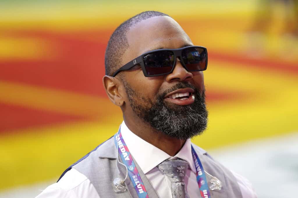 GLENDALE, ARIZONA - FEBRUARY 12: Charles Woodson looks on prior to Super Bowl LVII between the Kansas City Chiefs and the Philadelphia Eagles at State Farm Stadium on February 12, 2023 in Glendale, Arizona.