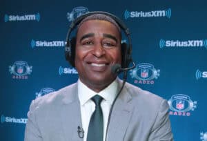 BLOOMINGTON, MN - FEBRUARY 01: Former NFL player and NFL Hall of Fame player Cris Carter attends SiriusXM at Super Bowl LII Radio Row at the Mall of America on February 1, 2018 in Bloomington, Minnesota.