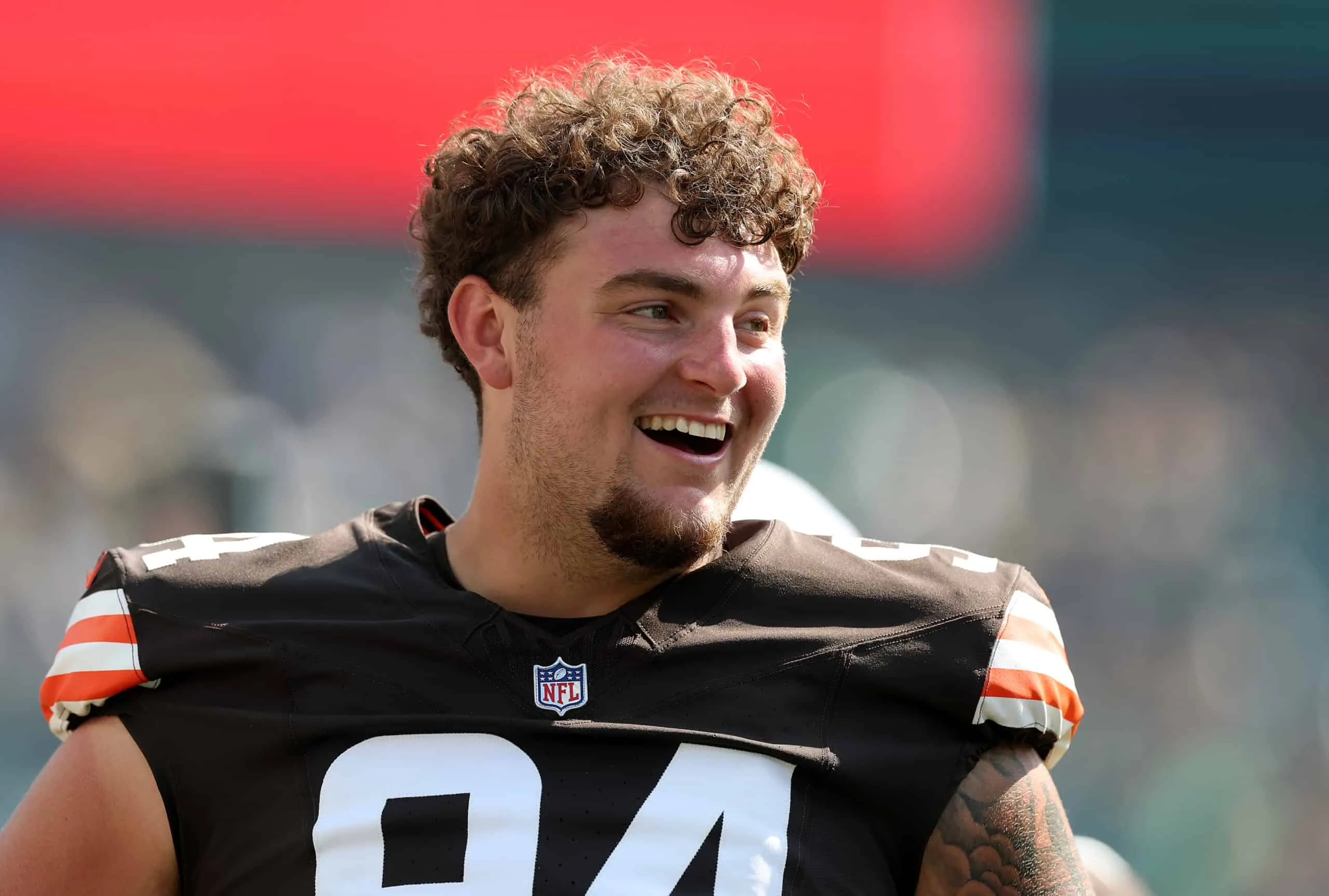 PHILADELPHIA, PENNSYLVANIA - AUGUST 16: Mason Graham #94 of the Cleveland Browns looks on from the sideline during the NFL Preseason 2025 game between Cleveland Browns and Philadelphia Eagles at Lincoln Financial Field on August 16, 2025 in Philadelphia, Pennsylvania. The Cleveland Browns defeated the Philadelphia Eagles 22-13.
