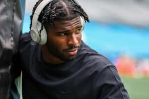 CHARLOTTE, NORTH CAROLINA - AUGUST 08: Shedeur Sanders #12 of the Cleveland Browns warms up before an NFL Preseason 2025 game against the Carolina Panthers at Bank of America Stadium on August 08, 2025 in Charlotte, North Carolina.