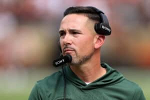 CLEVELAND, OHIO - SEPTEMBER 21: Head coach Matt LaFleur of the Green Bay Packers looks on during the second quarter against the Cleveland Browns at Huntington Bank Field on September 21, 2025 in Cleveland, Ohio.