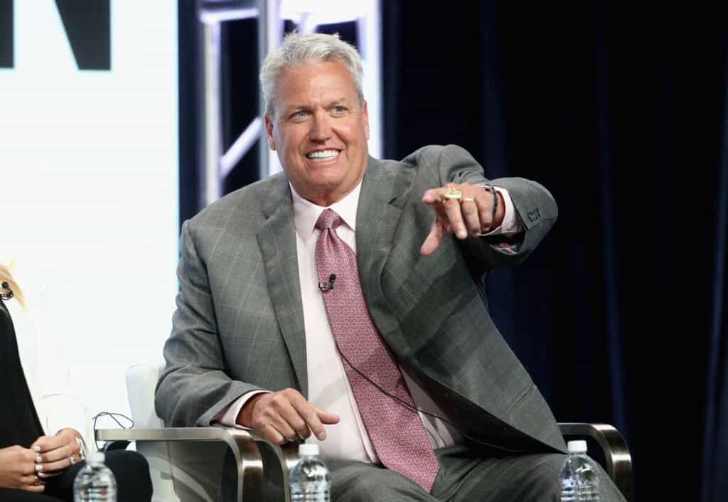 BEVERLY HILLS, CA - JULY 26: Former NFL coach & ESPN analyst Rex Ryan of 'ESPN's Sunday's NFL Countdown' speaks onstage during the ESPN portion of the 2017 Summer Television Critics Association Press Tour at The Beverly Hilton Hotel on July 26, 2017 in Beverly Hills, California.
