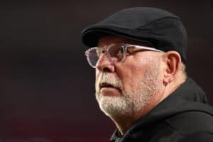 GLENDALE, ARIZONA - DECEMBER 25: Tampa Bay Buccaneers executive Bruce Arians before the NFL game against the Arizona Cardinals at State Farm Stadium on December 25, 2022 in Glendale, Arizona. The Buccaneers defeated the Cardinals 19-16 in overtime.