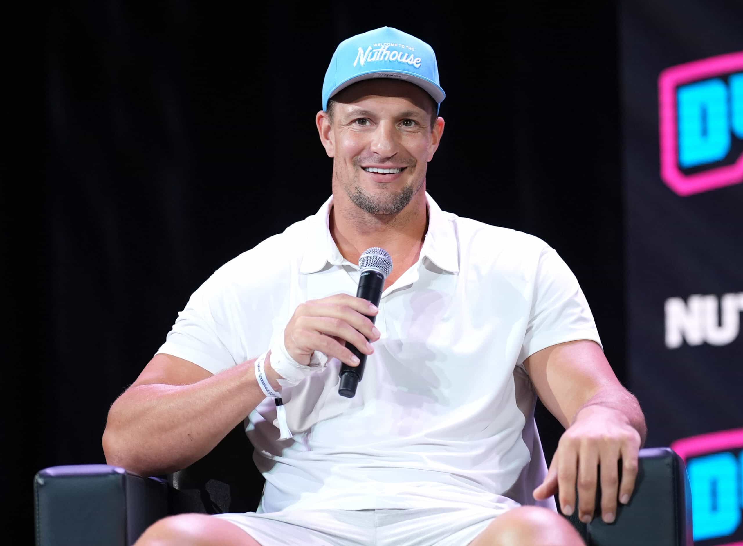 NEW YORK, NEW YORK - JUNE 20: Rob Gronkowski speaks onstage at Fanatics Fest NYC 2025 at Javits Center on June 20, 2025 in New York City.