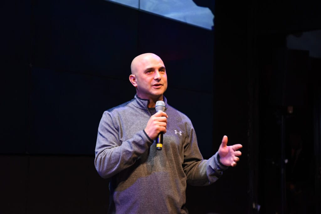 NEW YORK, NY - NOVEMBER 17: Moderator Craig Carton speaks on stage during Diageo "Decisions" Virtual Reality Premiere Event at Samsung 837 on November 17, 2016 in New York City.