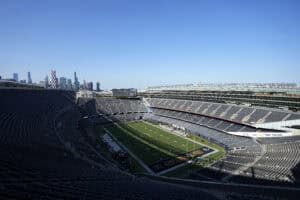 CHICAGO, ILLINOIS - SEPTEMBER 08: A general view inside the stadium prior to the game between the Minnesota Vikings and the Chicago Bears at Soldier Field on September 08, 2025 in Chicago, Illinois.