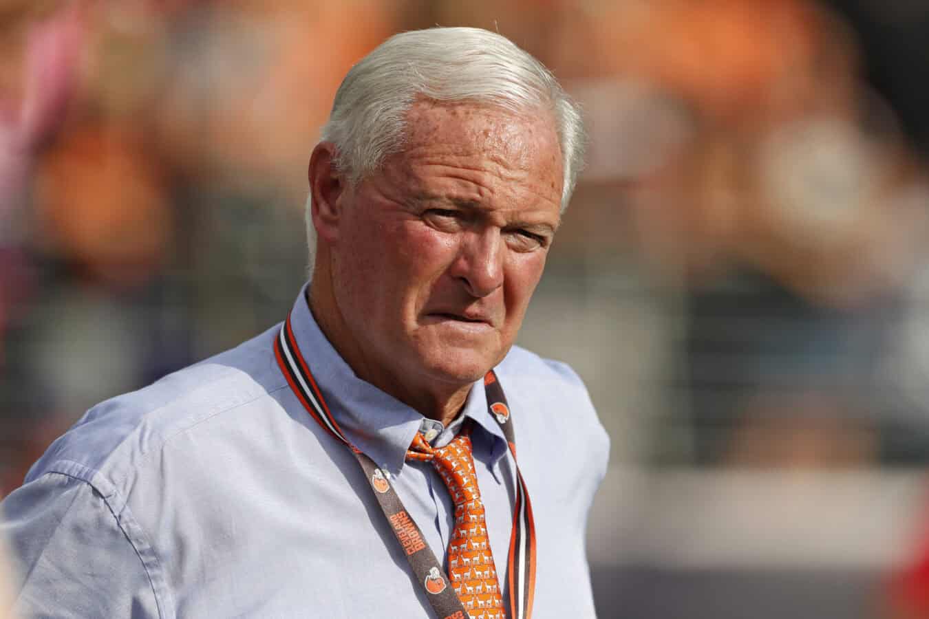 BALTIMORE, MARYLAND - SEPTEMBER 29: Cleveland Browns Owner Jimmy Haslam stands on the sidelines during the second half against the Baltimore Ravens at M&T Bank Stadium on September 29, 2019 in Baltimore, Maryland.