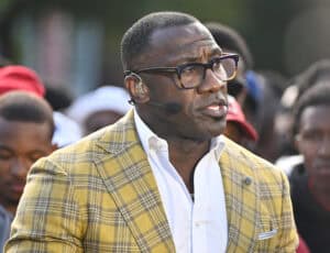 ATLANTA, GEORGIA - NOVEMBER 08: Shannon Sharpe attends ESPN First Take at Clark Atlanta University on November 08, 2024 in Atlanta, Georgia.