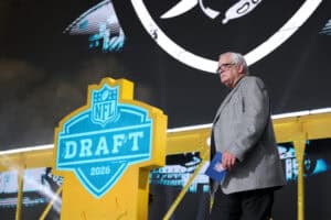 PITTSBURGH, PENNSYLVANIA - APRIL 24: Matt Millen walks on stage during Round Two of the 2026 NFL Draft at Acrisure Stadium on April 24, 2026 in Pittsburgh, Pennsylvania.