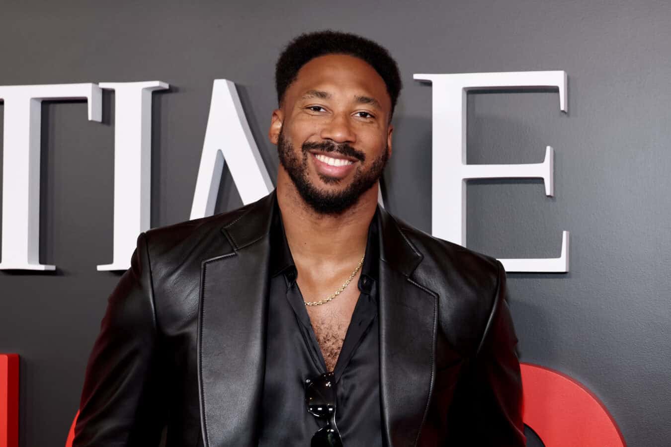 NEW YORK, NEW YORK - APRIL 23: Myles Garrett attends the 2026 Time100 Gala at Jazz at Lincoln Center on April 23, 2026 in New York City.