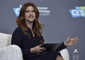 LAS VEGAS, NEVADA - JANUARY 09: ESPN television host/moderator Rachel Nichols speaks during a press event at CES 2019 at the Aria Resort & Casino on January 9, 2019 in Las Vegas, Nevada. CES, the world's largest annual consumer technology trade show, runs through January 11 and features about 4,500 exhibitors showing off their latest products and services to more than 180,000 attendees.