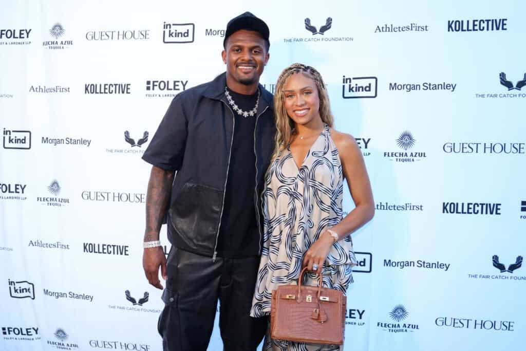 SCOTTSDALE, ARIZONA - JUNE 27: (L-R) Deshaun Watson and Jilly Anais Watson attend Celebrity Waiter Night at The Guest House Scottsdale Presented by InKind and The Fair Catch Foundation on June 27, 2026 in Scottsdale, Arizona.