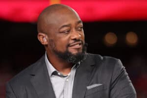 KANSAS CITY, MISSOURI - SEPTEMBER 20: Mike Tomlin, NBC Sunday Night Football analyst, looks on prior to the game between the Indianapolis Colts and the Kansas City Chiefs at Arrowhead Stadium on September 20, 2026 in Kansas City, Missouri.
