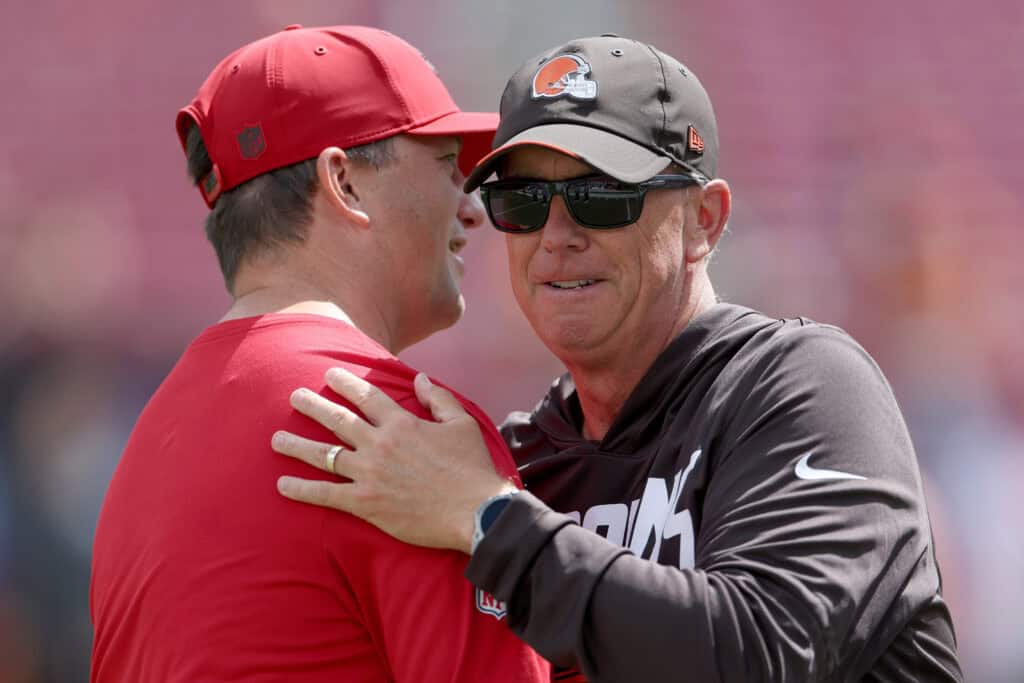 TAMPA, FLORIDA - SEPTEMBER 20: Head Coach Todd Monken of the Cleveland Browns in action prior to the game against the Cleveland Browns at Raymond James Stadium on September 20, 2026 in Tampa, Florida.